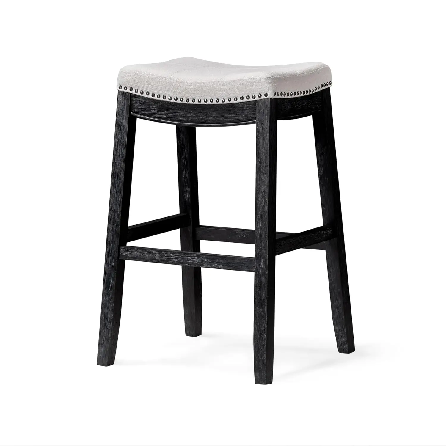 

Барный стул с открытой спиной, 31-дюймовое сиденье-седло, каркас из цельного дерева, подставка для ног, стойка для кухни, паба, индивидуальный заказ