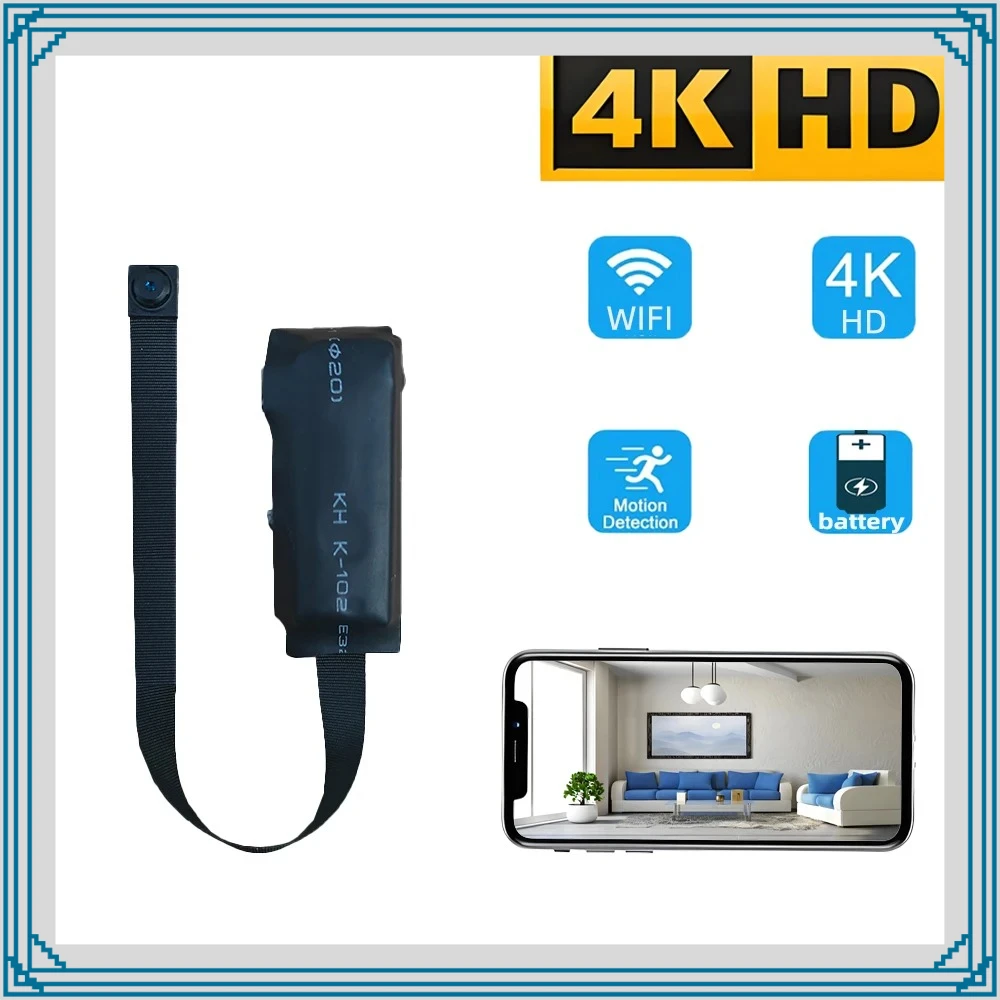 

Newly improved 4K HD mini WiFi camera, supporting remote viewing, motion detection, DIY home nanny style camera