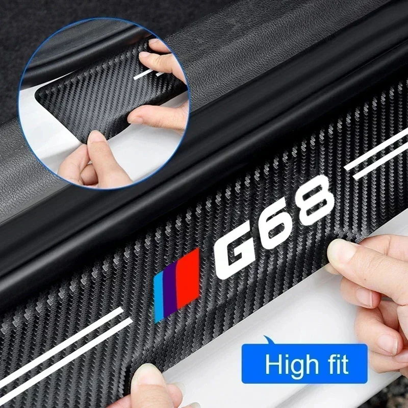 Auto Door Entry Pedal Guards Bumper Strips Tape Car Sill Protector Stickers for BMW G68 Emblem Door Threshold Scuff Plate Decals