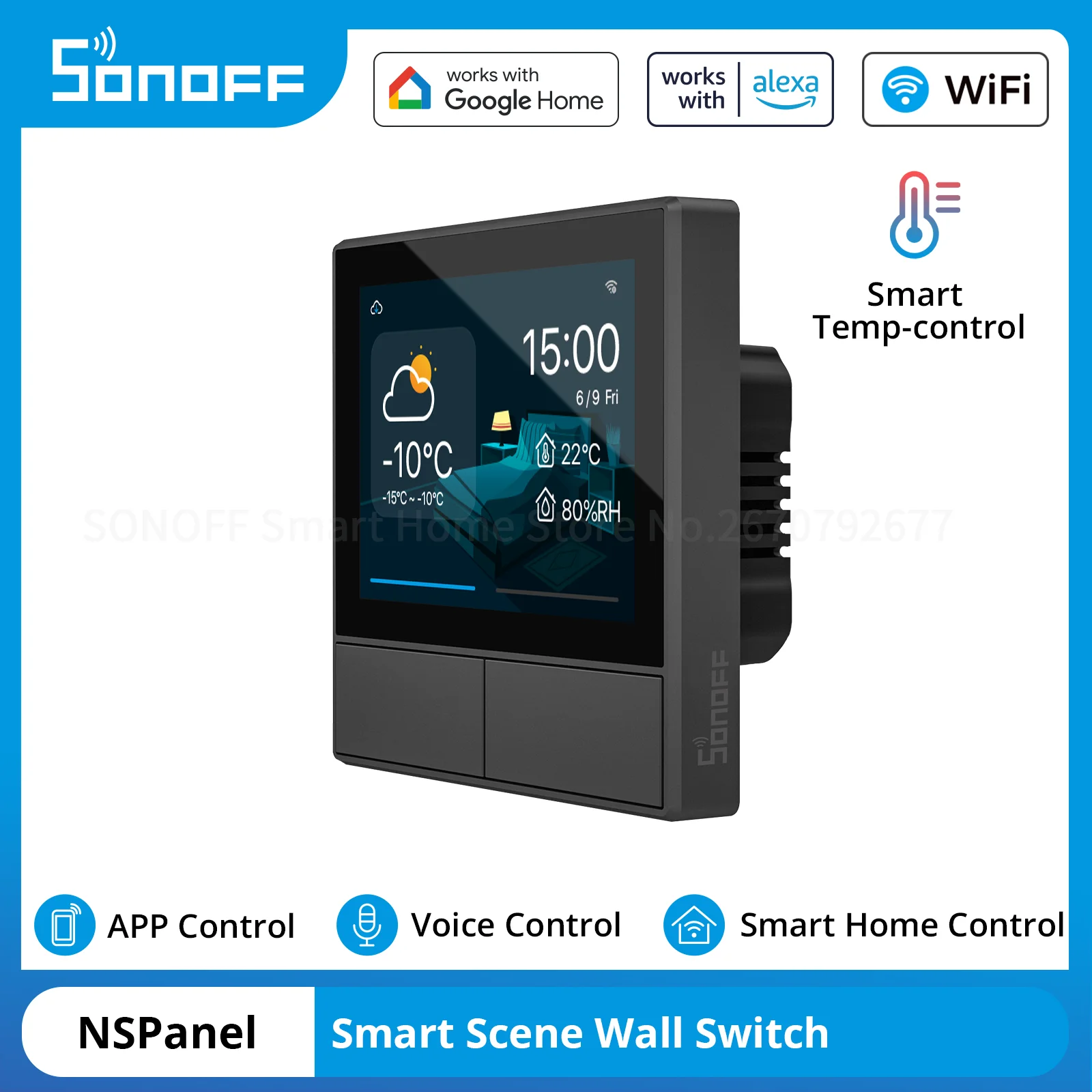 SONOFF NSPanel WiFi Smart Scene Wall Switch EU/US Smart Home Temp-control eWeLink APP Voice Control Works with Alexa Google Home