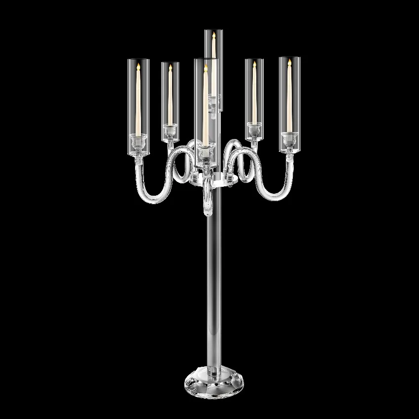 5+1 Arms Candlestick Acrylic Candle Holders Wedding Table Centerpieces Flower Stands Party Candelabra Decoration Gift Home Decor