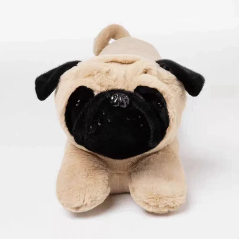 Kawaii Ugly Pug Dog Plush Long PillowToy Cute Stuffed Animals Pet Puppy Baby Accompany Sleeping Pillow Cushion for Home Decor