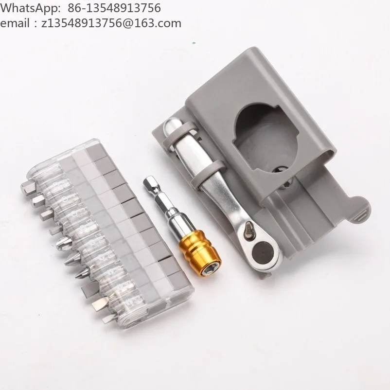 Tool screwdriver set 10 batches head short handle 90 degrees right angle positive and negative ratchet wrench combination