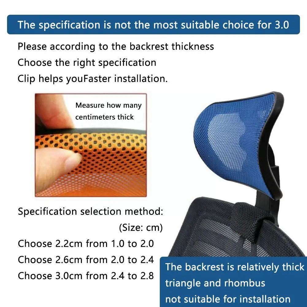 Computer Chair Headrest Without Punch Head Support Protector Cushion Adjustable Height Non-Destructive installation Headrest