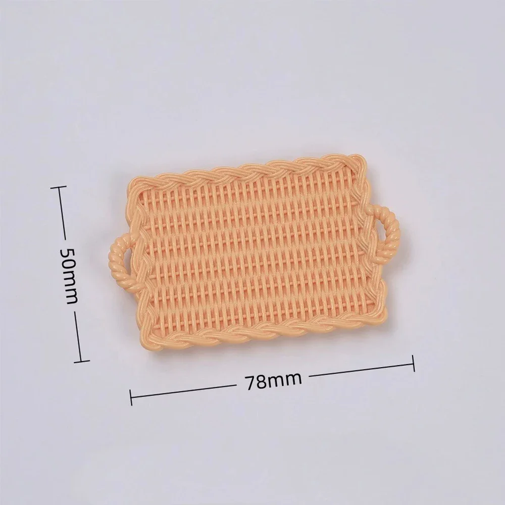 2PCS Shiny 50x78mm Woven Tray Miniature Flat Back Resin Cabochons For Hairpin Scrapbooking DIY Home Decor Craft Accessories