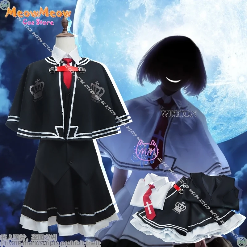 

Anime Wonderful Everyday Down The Rabbit-Hole Cosplay Balck School Uniform Galgame Costume Jirai Kei Lovely Kawaii Japanese Girl