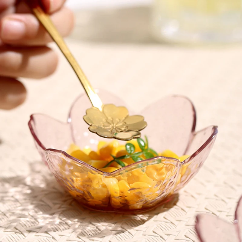 Household Hammer Pattern Cherry Blossom Sauce Dishes Small Plastics Seasoning Dish Sauce Bowl Ice Cream Small Dinner Plates