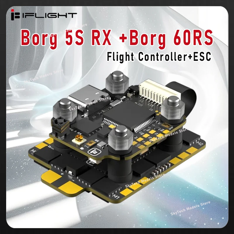 

iFlight Borg 5S RX Stack с контроллером полета Borg 5S RX FC / Borg 60RS ESC для гоночных деталей FPV