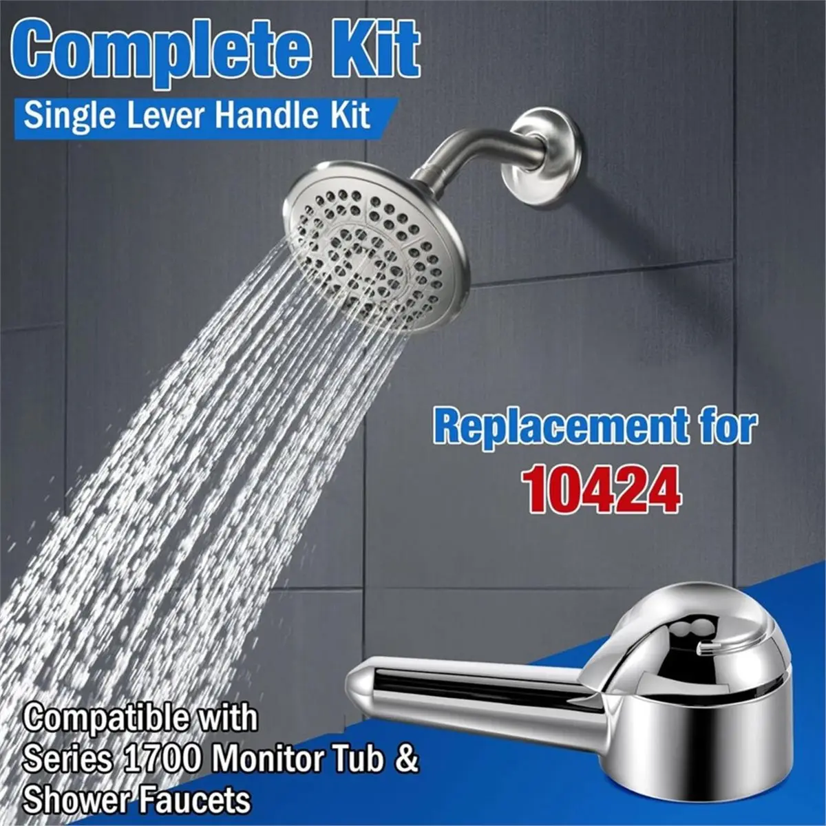 FUA@ Lever Handle Replacement for 10424, Single Lever Handles Kit for Delta Series 1700 Monitor Tub and Shower Faucets