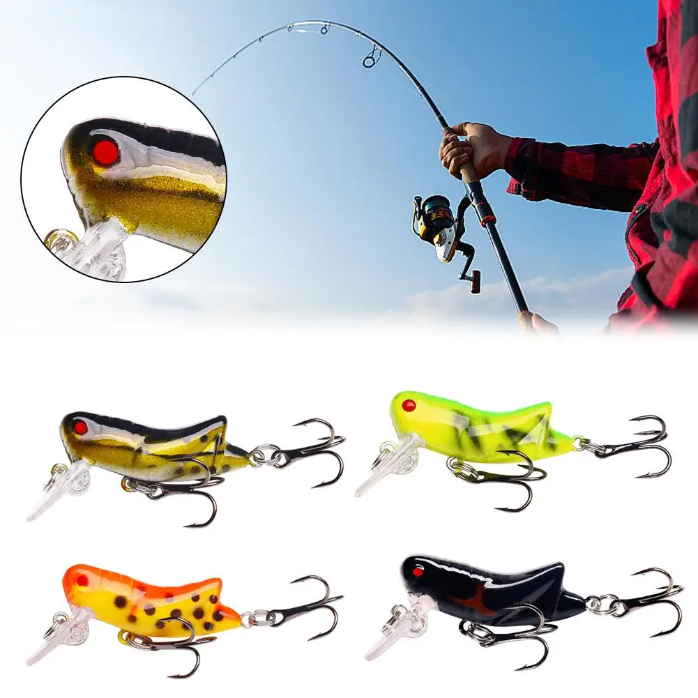 1 pz insetto Bionic Fishing Lure 45mm 3.5g Grasshopper Hard Carp Swimbaits Fishing Bass Minnow Squid artificiale Pike Baits T T8L6