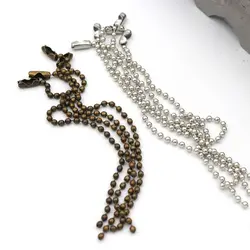 Antique Bronze Silver Color Tone Connector Clasp Ball Chains Keychains Tag for Diy Necklace Bracelet Jewelry Making Wholesale
