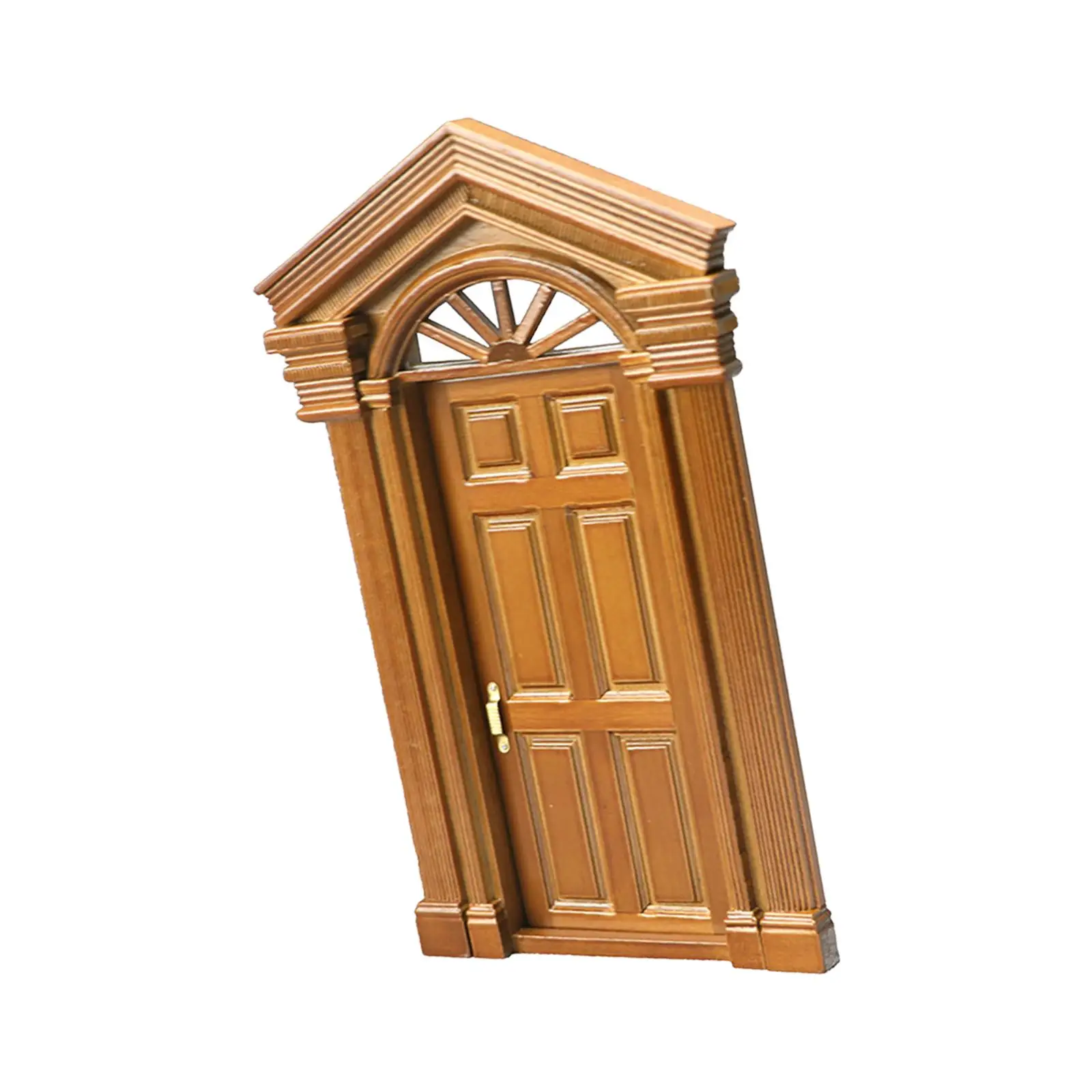 

Doll House European Antique Door Dollhouse Miniature Door Detailed Ornament Wooden Mini Villa Door Model for 1/12 Playset