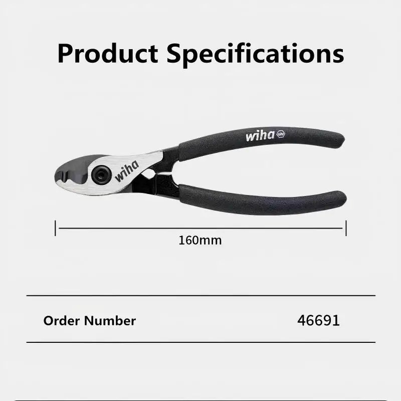 Wiha Cable pliers 6-inch electrician specific wire breaking pliers multifunctional wire cutting and stripping pliers 46691