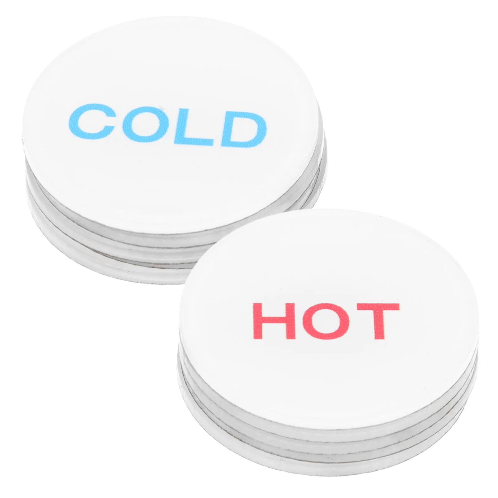 10 Pcs Sign Faucet Cold and Hot Water Sticker Label Decal for Bathroom Transparent