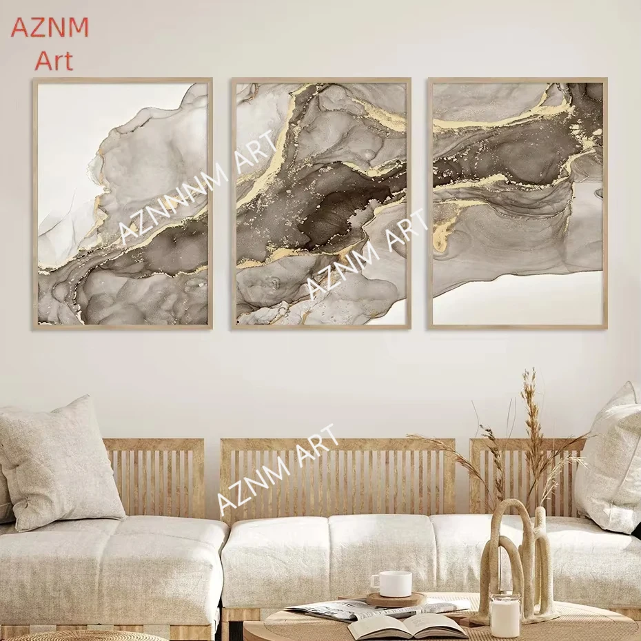 1/3 Uds tríada moderna minimalista arte de pared estético mármol Beige pinturas abstractas carteles e impresiones decoración del hogar dormitorio regalos