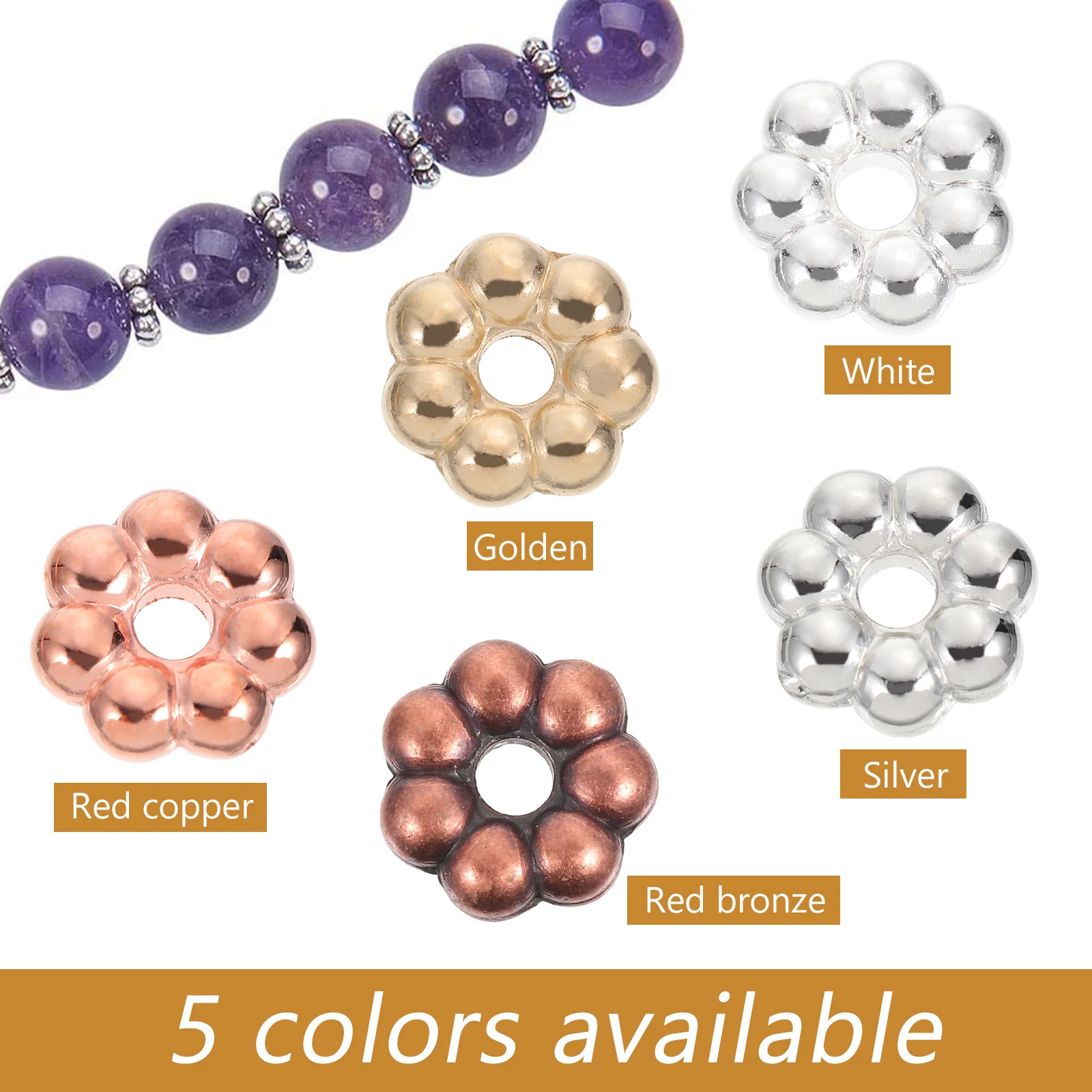 

Plastic Electroplating Beads Flower Shaped Fancy for Jewelry Making Diy Crafts Gift The Charms Spacer