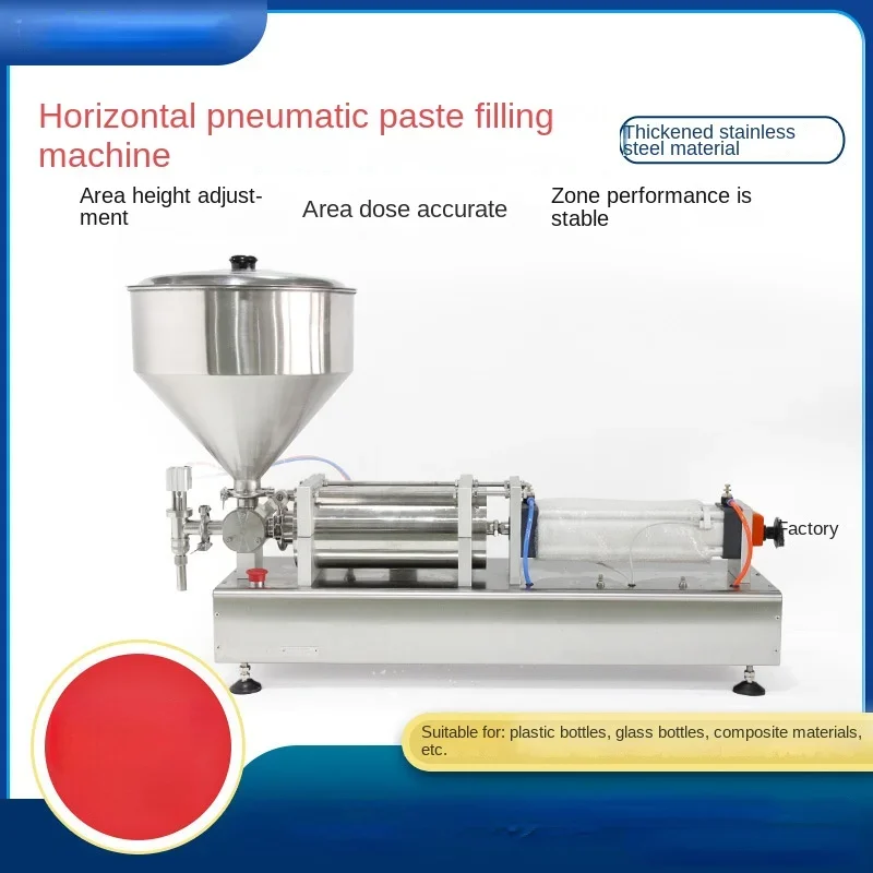 Horizontal pneumatic paste filling machine