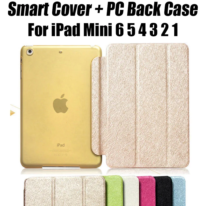 Smart Case For Apple iPad Mini 6 5 4 3 2 1 7.9 inch Fashion Luxury Leather Cover + Clear PC  Matte back Case For iPad mini6 8.3