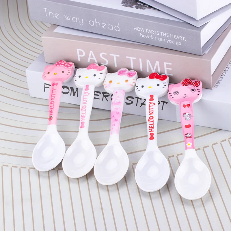 

New Sanrio Hello Kitty Tableware Kuromi Cartoon Cute Creative Kawaii Children's Tableware Soup Spoon Girl and Boy for Gifts