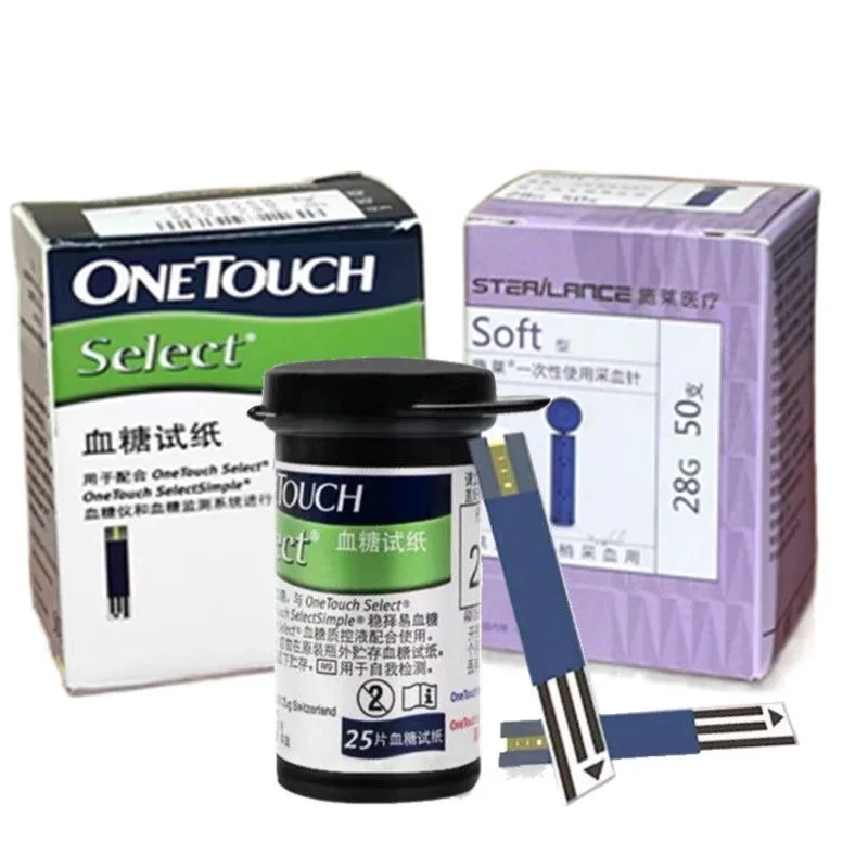 ovnetouch-糖尿病用ランセット付き血糖値検査ストリップ、自宅でのシングルセルフテスト、50個