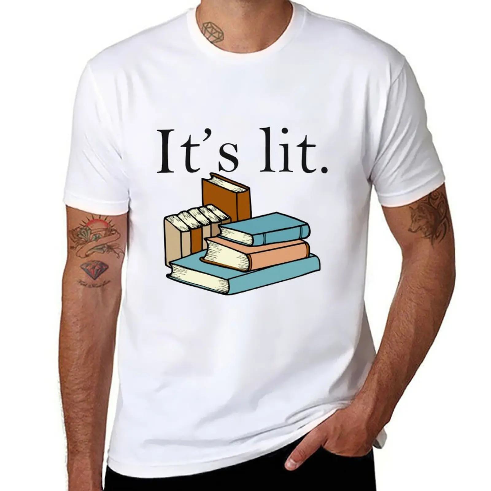 New It's lit T-Shirt oversized t shirt tops T-shirt short heavyweight t shirts for men