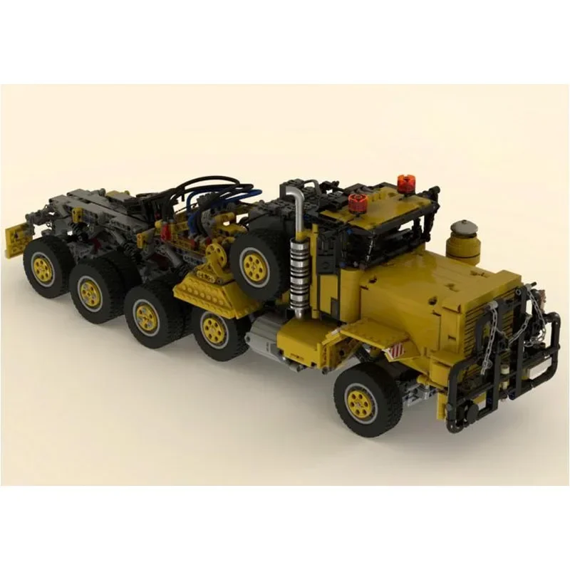 MOC-78208 Żółty Nowy Ciężki Traktor M911 10x8x4 (Wersja King Large) Zmontowany Model z Klocków 2203 Części MOC Kreatywna Zabawka