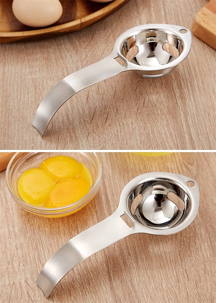 Egg Separator Egg Yolk White Filter Stainless Steel Egg White Yolk Sifting Filter Egg Divider Kitchen Gadgets Egg Extractor