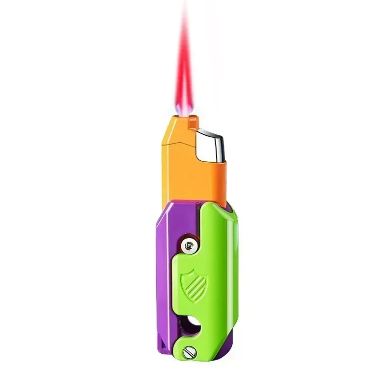 Cute Refillable Fire starter Windproof Butane Gas Turbo Jet Pink Flame Torch Lighter Cigar Kitchen Gas Stove Tool view 6