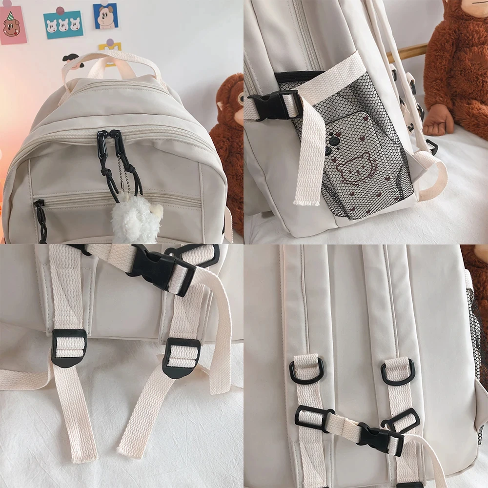 High Capacity College Student Backpack Women Canvas Teens Leisure Bag Unisex Casual Backpacks Fashion School Bags For Girls Boys