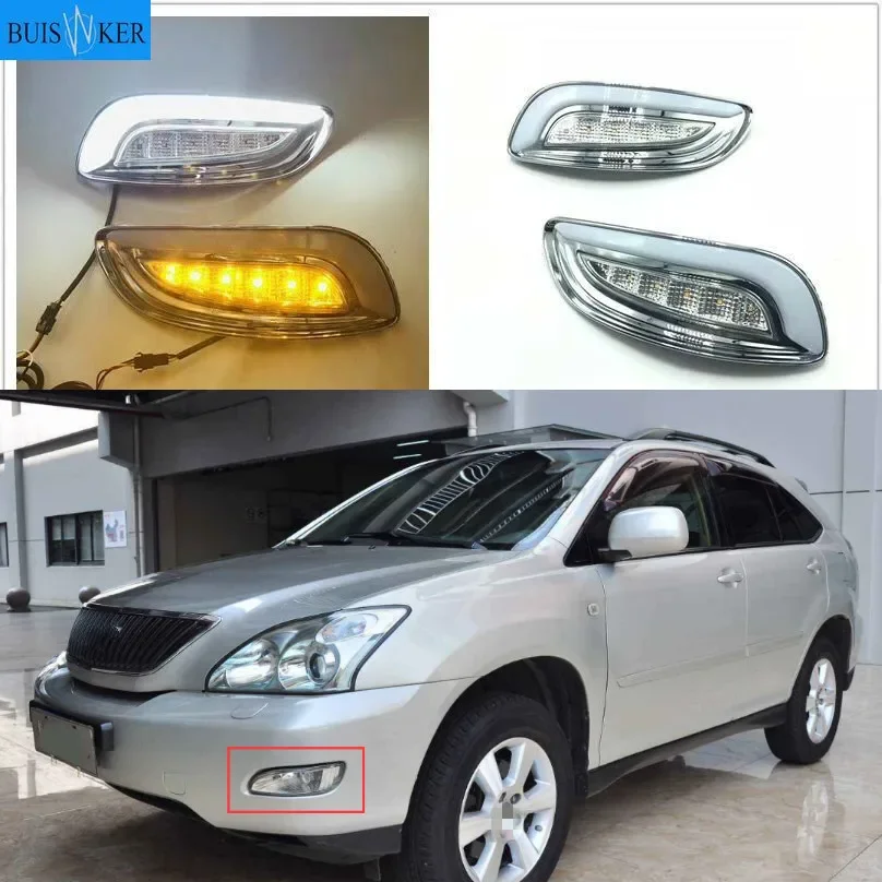 

1set LED daytime running lights for car accessories 2003~2009year Lexus RX350 RX330 front fog lamp drl bumper light