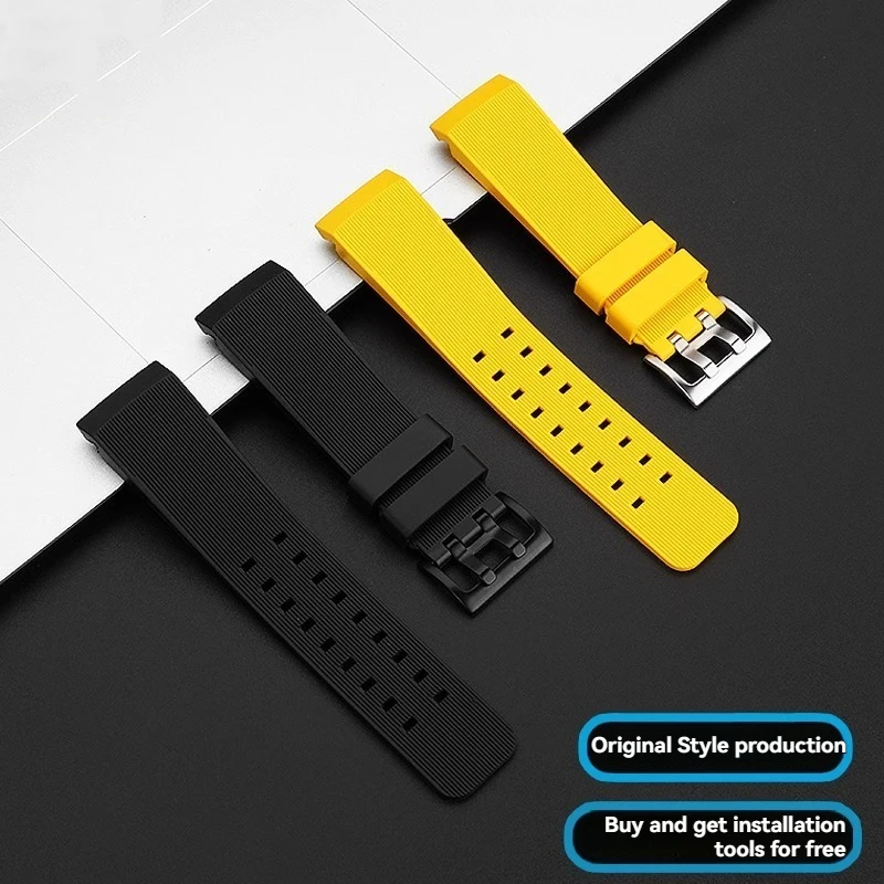 For Hamilton Khaki Deep Diving H78585333 H78585333 H78505330 Rubber Watch Strap 24mm Bracelet Waterproof Silicone Wristband