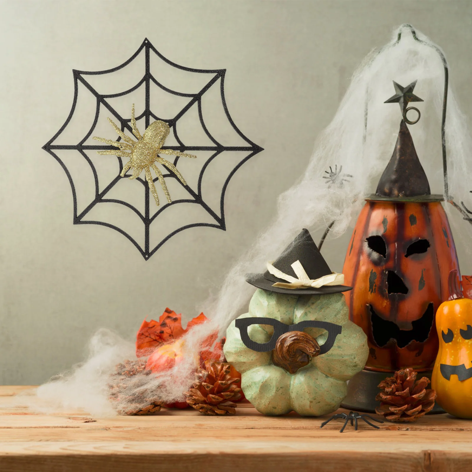 

3D Realistic Spider Web Decoration Halloween Party Scary Prank Prop Haunted House Cobweb Ornament Fake Spiders Simulation Web