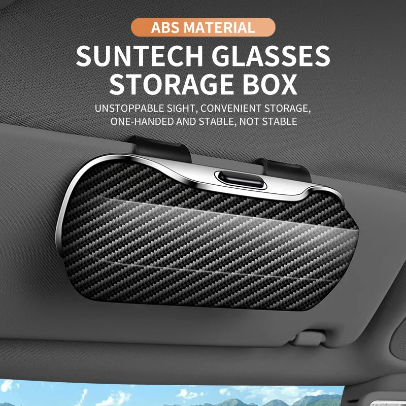 Tragbare Auto-Brillenbox, Sonnenbrillenhalter im Auto, Brillenetui für Sonnenblenden, Auto-Brillenhalter