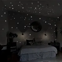 407pcs Luminous Wall Stickers Wall Decor Glow In The Dark Star Vinyl Sticker for Kid Room Creative Fluorescent Party Decoration
