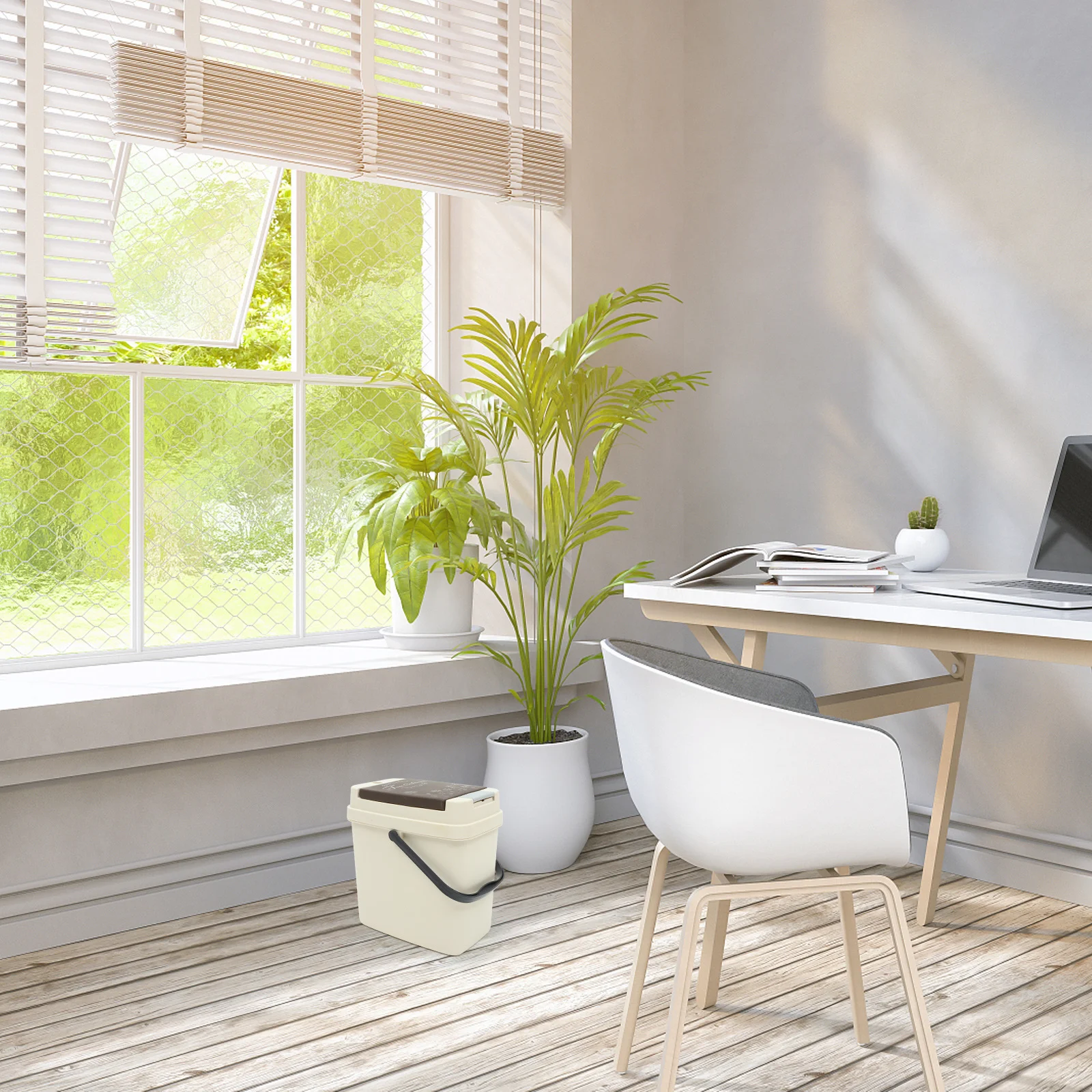 

Filter Mesh Tea Bin Large Capacity One Button Open Plastic Trash Can For Kitchen Cabinet Bathroom Office Home Garbage