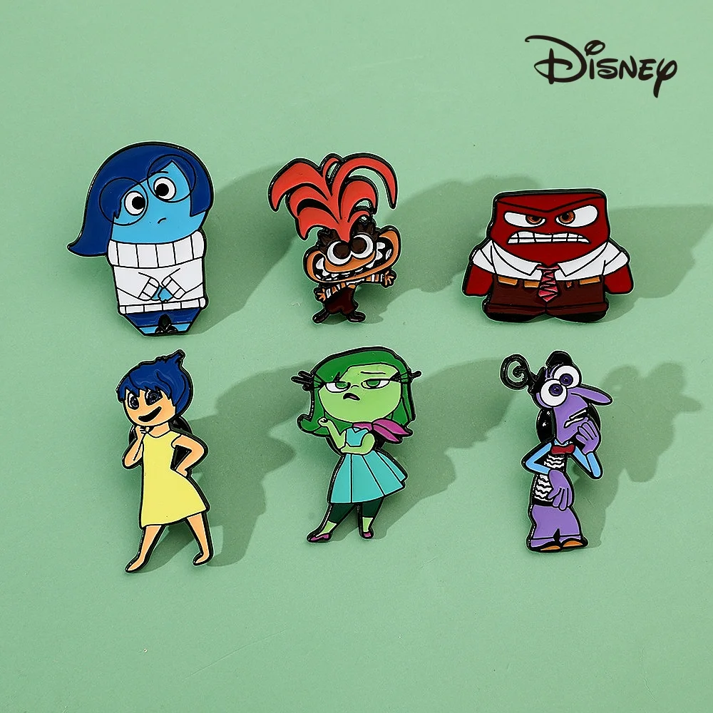 

Disney Inside Out Brooch Cartoon Joy Fear Anger Disgust Riley Sadness Action Anime Figures Cute Backpack Clothing Ornaments Gift