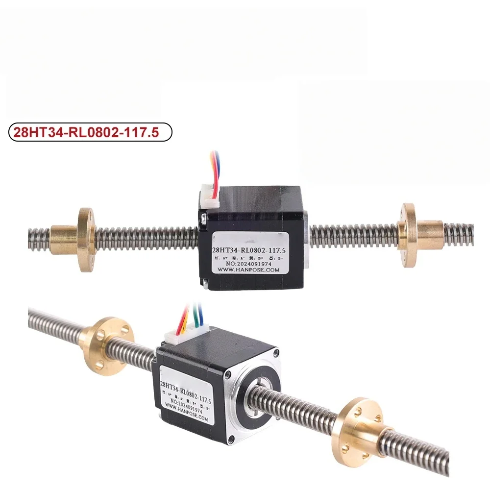 28ht34-28 Trapezoidal Lead Screw Motor Assembly With Reversible Threads //40/50-rl0802-117.5