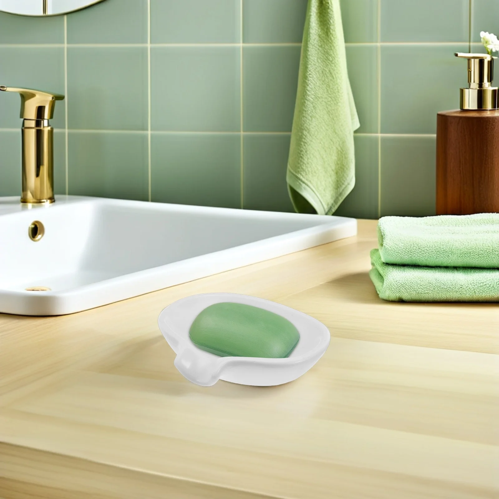 

Ceramic Soap Dish White Bar Soap Draining Holder for Bathroom Kitchen Sink Shower Minimalist Decorative 5.31x4.32 Inch