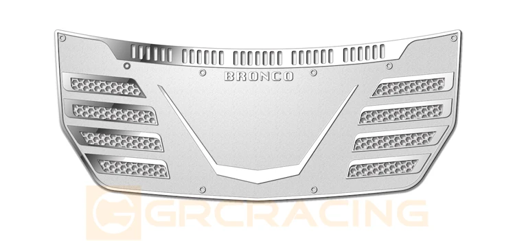 Haubendekoration F-Stil Edelstahl Simulation Auto Shell Metall Schutzfolie G179fs für 1/18 Traxxas Trx-4m Bronco Trx4m – Detail 1