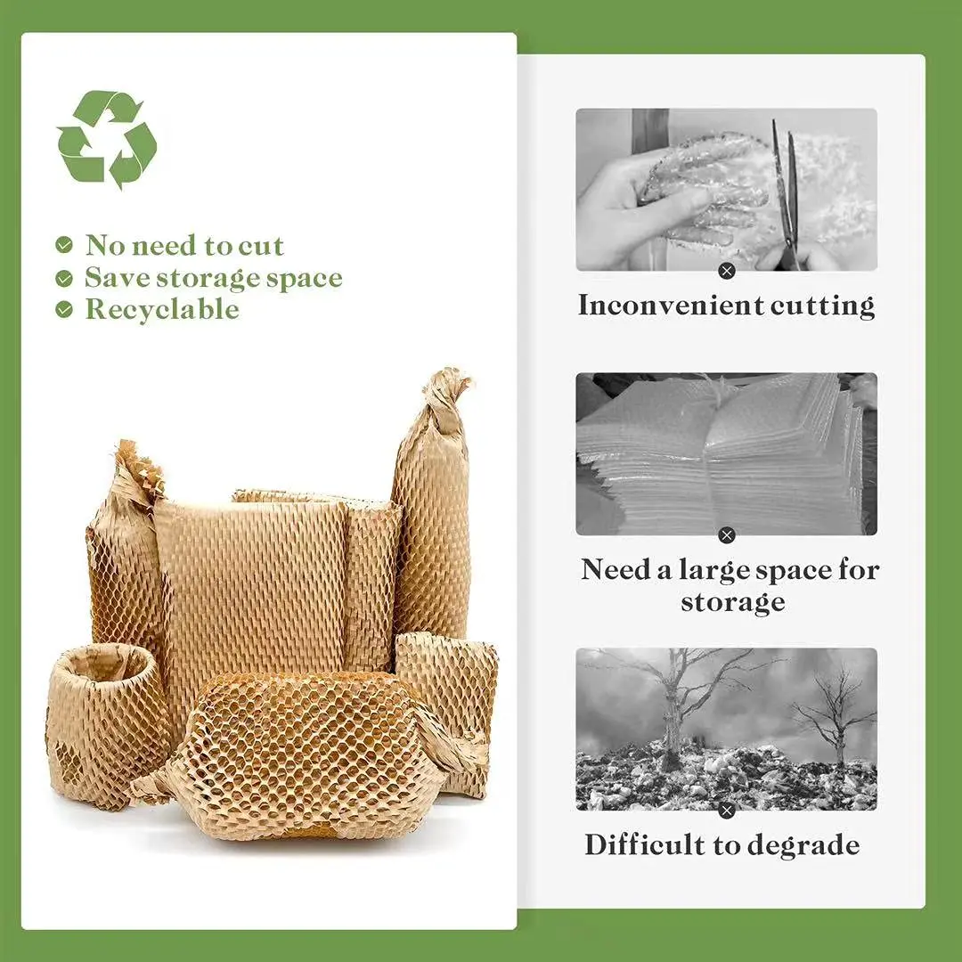 5M Braunes Wabenpackpapier als Ersatz für Luftpolsterfolie für Mobiltelefon-Transportverpackungen, Recycelbare Mobiltelefon-Zubehörverpackung – Detail 5