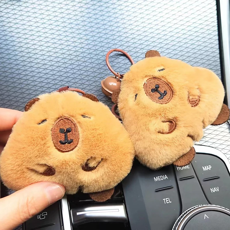 Porte-Clés en Peluche Capybara Amusant et Mignon, Pendentif Beurre, Décor de Sac à Dos et de Voiture, Accessoires, Cadeau pour Enfant