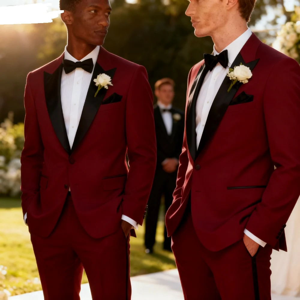 

Marfim Solid for Men Fine Fit Wedding Ceremony Smoking Gentleman's Suit Solid Color Men's Ternos Fe Trajes Para Hombre