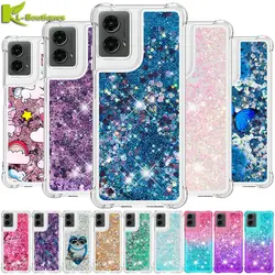 For Motorola Moto G 5G 2024 Cover Glitter Quicksand Dynamic Liquid Case on For Funda Motorola Moto G 5G 2024 Phone Case Etui