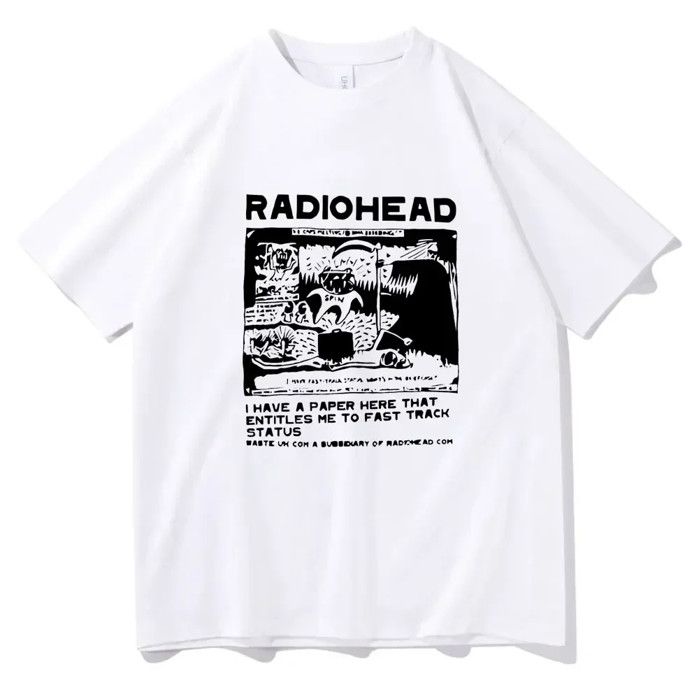 Radiohead T Shirt Men Fashion Summer Female T-shirts Kids Hip Hop Tops Arctic Monkeys Tees Women Tops Rock Boy Camisetas Hombre