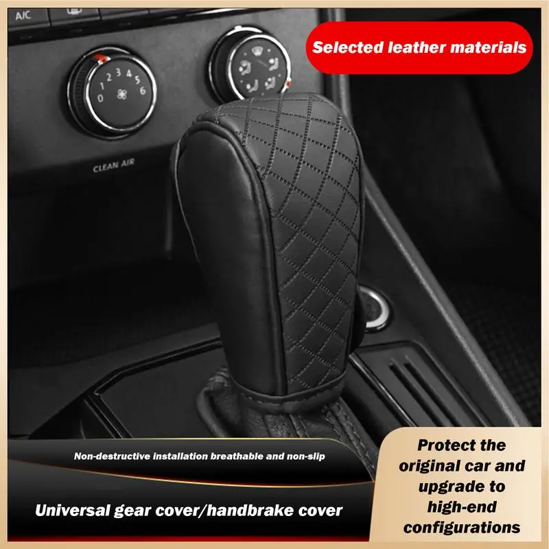 Auto Shift Handgreep Hoes Pu Lederen Antislip Slijtvast Pookknop Decor Beschermhoes Universele Auto Interieuraccessoires