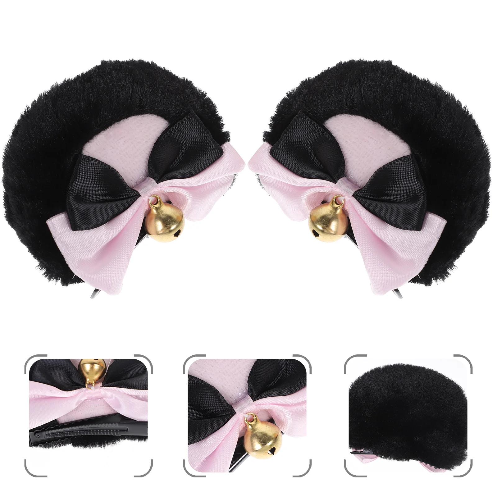 

Bear Hair Clip Easy-matching Clips Bells Dropshipping Cosplay Ears Headpiece Kawaii Accessories Polyester Party