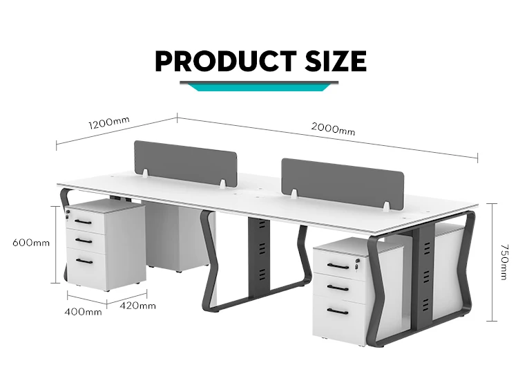 Modern Modular Office Desk Furniture 4 6 8 Seater White Workstation for Employees Computer Table Staff Cubicle Partition