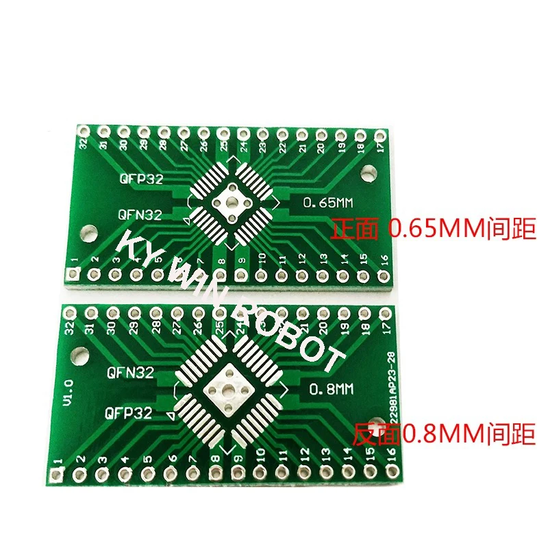 

5PCS/LOTS high-end QFN32 QFP32 SMT to DIP 0.8/0.65mm pitch adapter board PCB circuit board IC Electronic components for Arduino