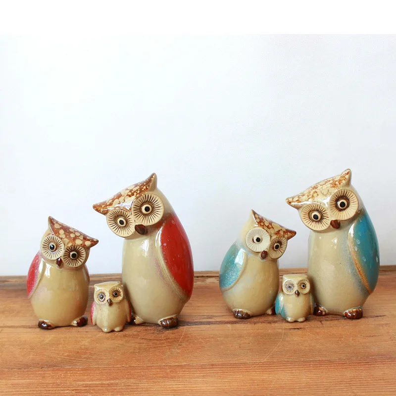 

Ceramic Owl Crafts Garden Decoration Owl Ornament Living Room Decoration Ornament Office Home Decor Gift Car Accessories