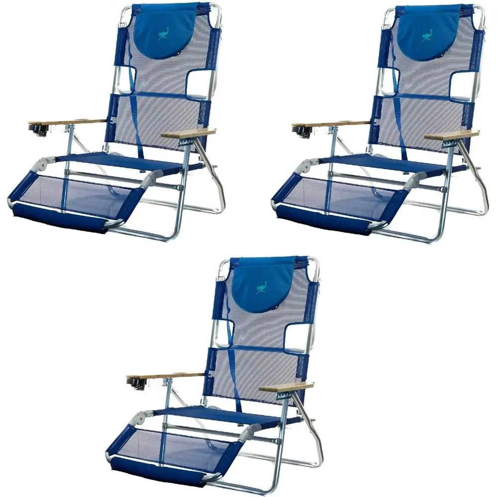 

3N1 Легкий 5-позиционный пляжный стул с откидной спинкой в алюминиевом каркасе (3 шт.)